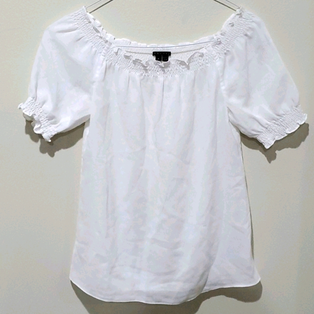 ❤THEORY LIGHTWEIGHT PEASANT TOP/SHIRT/BLOUSE, S